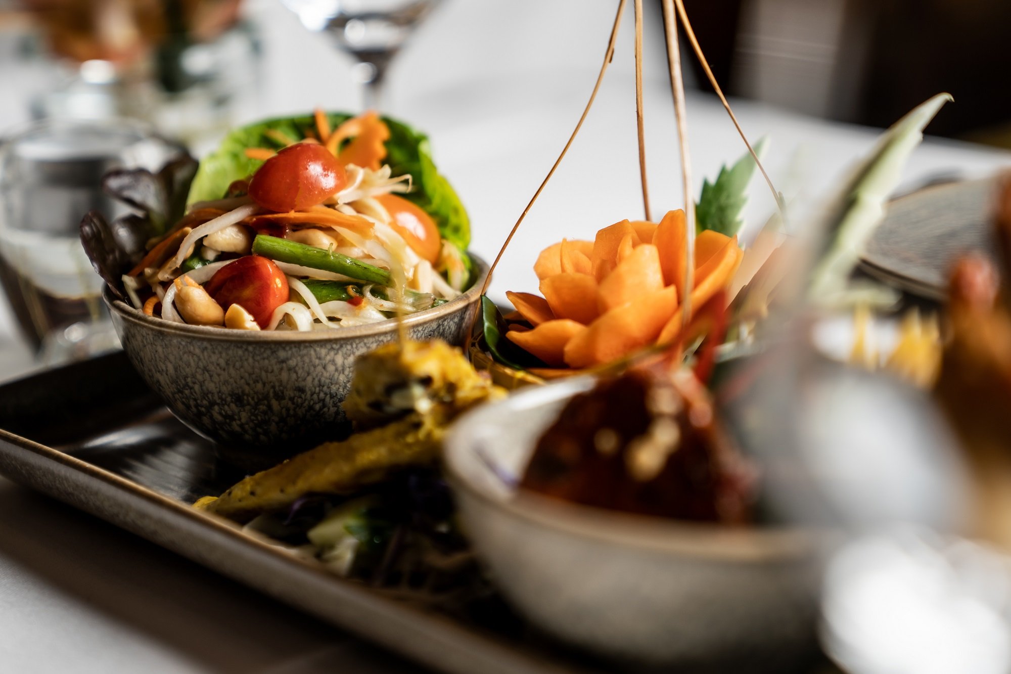thailändisches essen serviert im Kulm Hotel Arosa