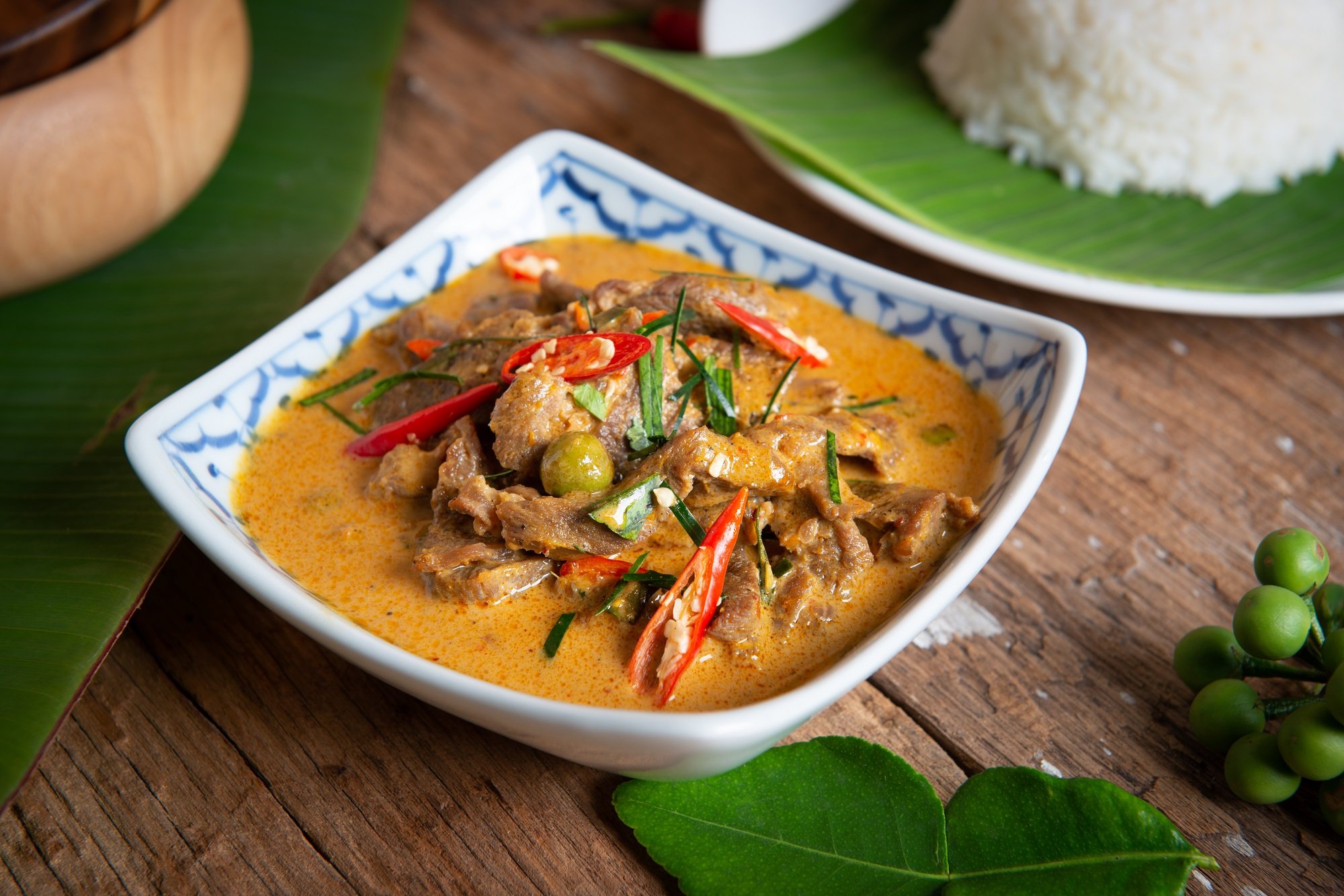 Thailändisches gericht Essen in Arosa Kulm Hotel